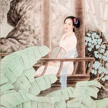 中式古典人物美女仕女图人物字画 (12)