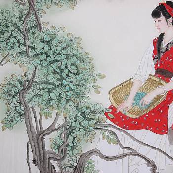 中式古典人物美女仕女图人物字画 (127)