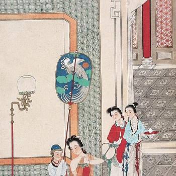 中式古典人物美女仕女图人物字画 (42)