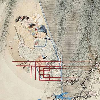 中式古典人物美女仕女图人物字画 (6)