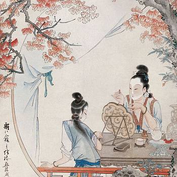 中式古典人物美女仕女图人物字画 (41)