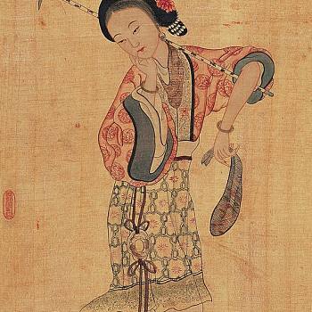 中式古典人物美女仕女图人物字画 (84)