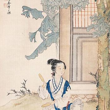中式古典人物美女仕女图人物字画 (61)