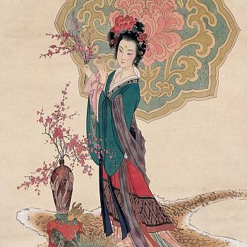 中式古典人物美女仕女图人物字画 (90)