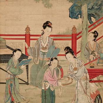 中式古典人物美女仕女图人物字画 (16)