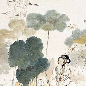 中式古典人物美女仕女图人物字画 (103)