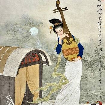 中式古典人物美女仕女图人物字画 (99)