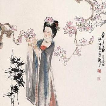 中式古典人物美女仕女图人物字画 (2)