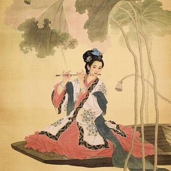 中式古典人物美女仕女图人物字画 (80)