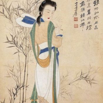 中式古典人物美女仕女图人物字画 (81)