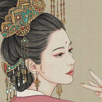 中式古典人物美女仕女图人物字画 (92)