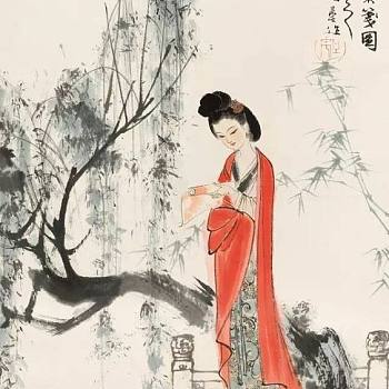 中式古典人物美女仕女图人物字画 (102)