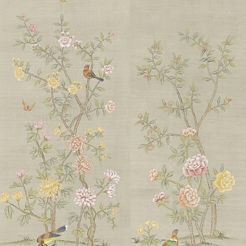 中式欧式花鸟壁纸壁布壁画背景画 (17)