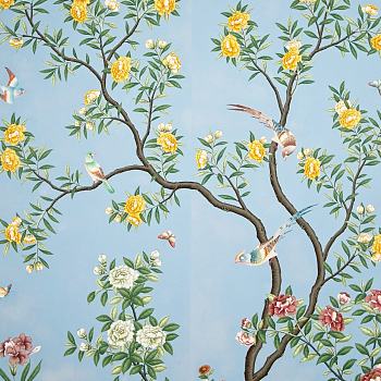 中式欧式花鸟壁纸壁布壁画背景画 (31)