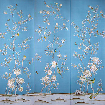 中式欧式花鸟壁纸壁布壁画背景画 (21)