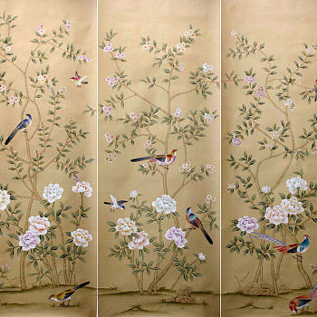 中式欧式花鸟壁纸壁布壁画背景画 (19)