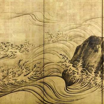 中式水纹海浪图案壁纸贴图 (3)