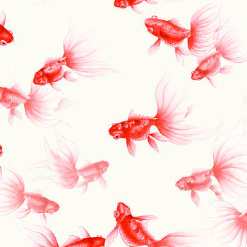 中式鱼群图案鸟壁纸贴图 (262)