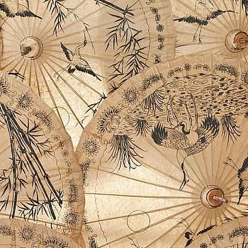 中式花伞图案壁纸壁布 (2)