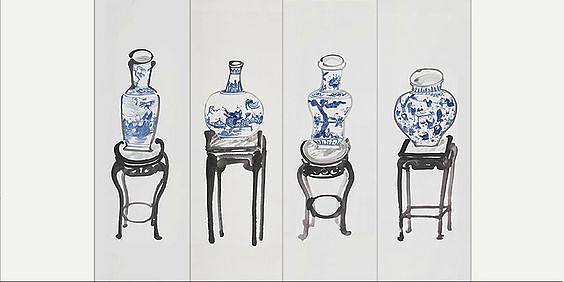 中式青花瓷瓶子壁纸贴图 (39)