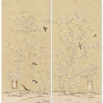中式欧式田园花鸟壁纸壁画壁布背景画 (3)