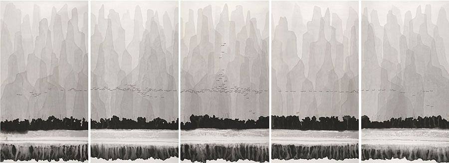 新中式山水壁纸壁画壁布背景画 b (7)