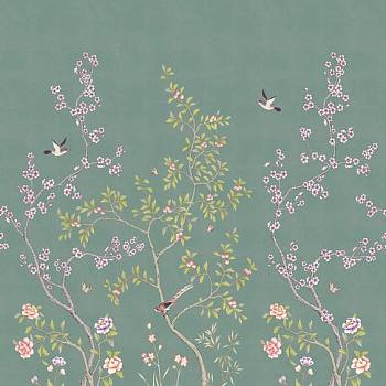 中式欧式田园花鸟壁纸壁画壁布背景画 (106)