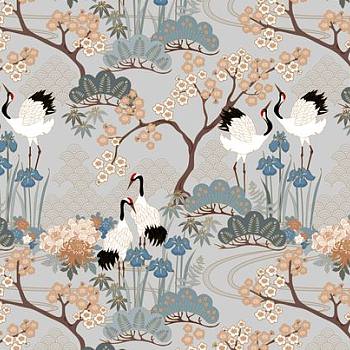 中式仙鹤图案壁纸壁布贴图 (324)