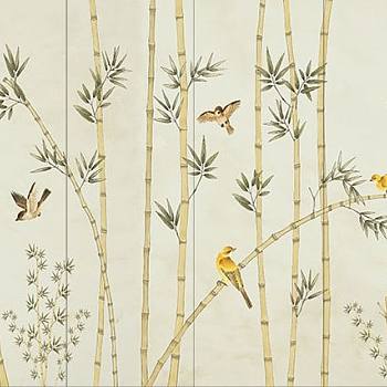 中式欧式田园花鸟壁纸壁画壁布背景画 (8)
