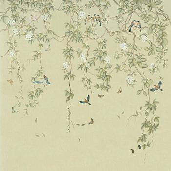 中式欧式田园花鸟壁纸壁画壁布背景画 (16)