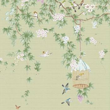 中式欧式田园花鸟壁纸壁画壁布背景画 (46)