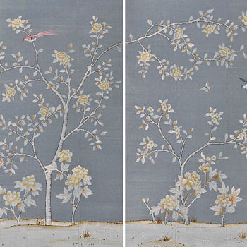 中式欧式田园花鸟壁纸壁画壁布背景画 (111)