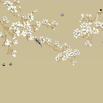 中式欧式田园花鸟壁纸壁画壁布背景画 (63)