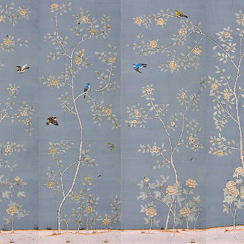 中式欧式田园花鸟壁纸壁画壁布背景画 (114)