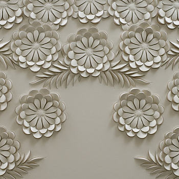 中式花瓣壁纸壁布床头背景图案 (6)