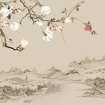 中式欧式田园花鸟壁纸壁布背景画 (5)