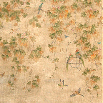 中式欧式田园花鸟壁纸壁画壁布背景画 (22)