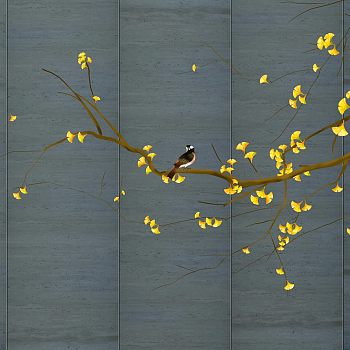 新中式梅花壁纸壁画壁布背景画 (12)