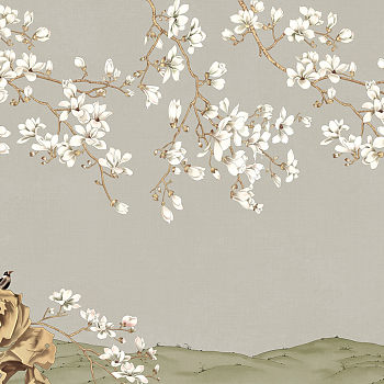 中式欧式田园花鸟壁纸壁画壁布背景画 (56)