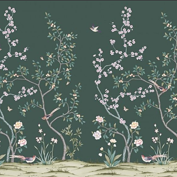 中式欧式田园花鸟壁纸壁画壁布背景画 (12)