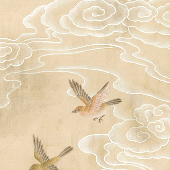 中式祥云图案壁纸壁布壁画背景画 (3)