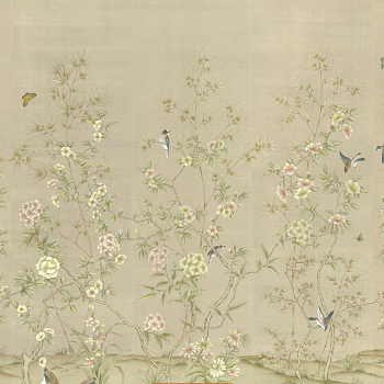 中式欧式田园花鸟壁纸壁画壁布背景画工笔画 (48)