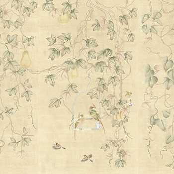 中式欧式田园花鸟壁纸壁画壁布背景画工笔画 (53)