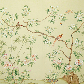 中式欧式田园花鸟壁纸壁画壁布背景画 (26)