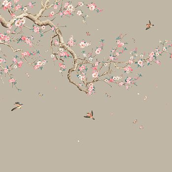 中式欧式田园花鸟壁纸壁画壁布背景画 (60)