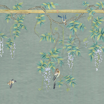 中式欧式田园花鸟壁纸壁画壁布背景画 (27)
