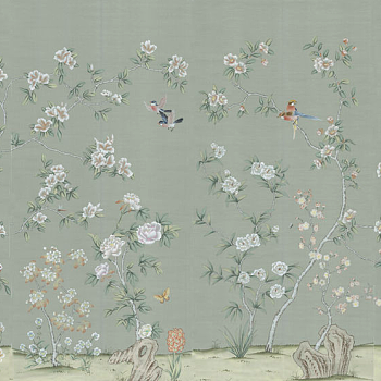 中式欧式田园花鸟壁纸壁画壁布背景画 (42)