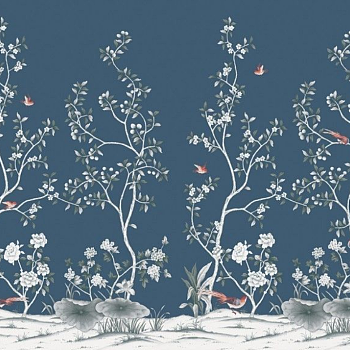 中式欧式田园花鸟壁纸壁画壁布背景画工笔画 (46)