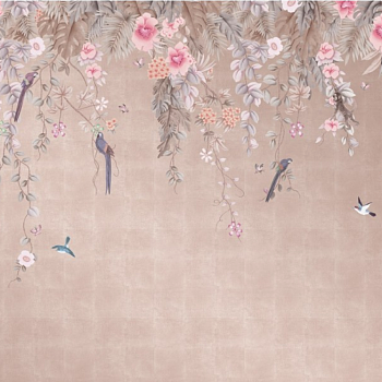 中式欧式田园花鸟壁纸壁画壁布背景画 (48)