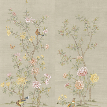 中式欧式田园花鸟壁纸壁画壁布背景画 (16)